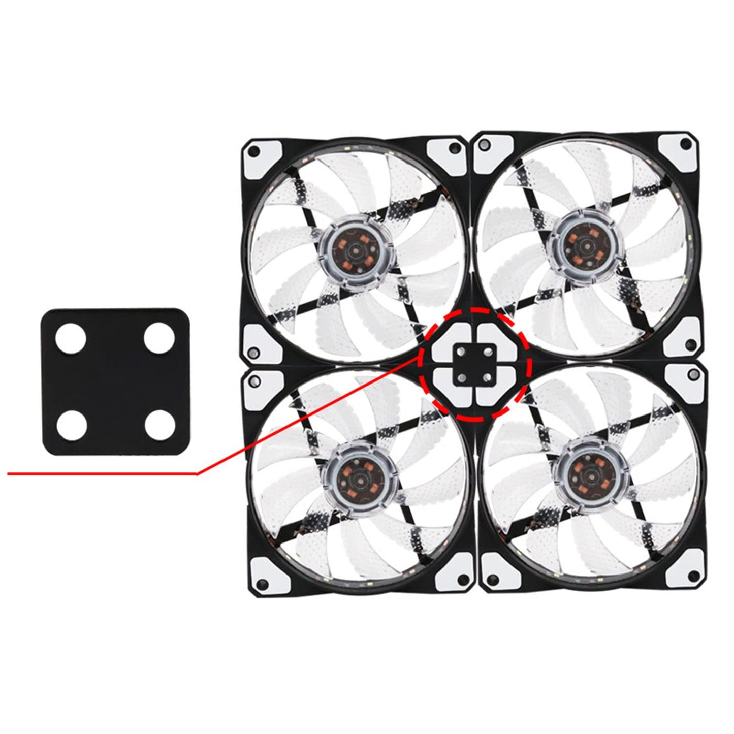 Maxmoral 2PCS Four Fan Mounting Rack PCI Slot Bracket Router TV Box Cooling Frame Rounter with Speed Control Airflow for Graphics Card DIY Support
