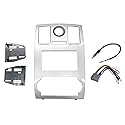 Radio Stereo Car Install Double Din Navigation Silver Bezel +Harness & Antenna Adapter Compatible with Chrysler 300 2005-2007