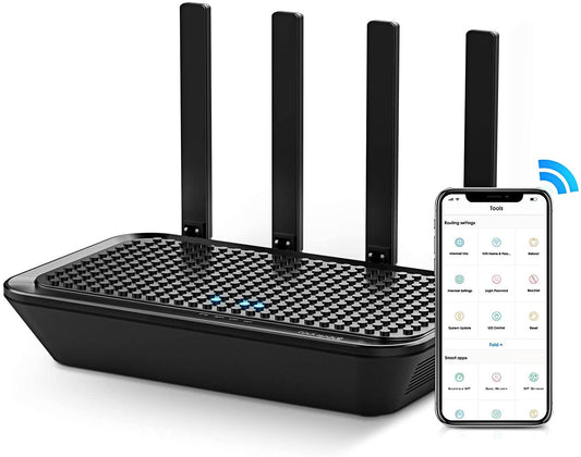 WiFi Router- AC2100 Dual-Band Smart Wi-Fi Router Upgrades to 2033 Mbps (5G) High-speed, Features MU-MIMO, 4 Gigabit LAN Ports, ONE SSID, Parental