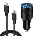 USB C Fast Car Charger for Samsung Galaxy S26 S25 S24 S23 Ultra S22 S21 S20 A17 A16 A15 A52 A55 A54 Note 20,30W 2 Port Car Charger Adapter+USB C to C