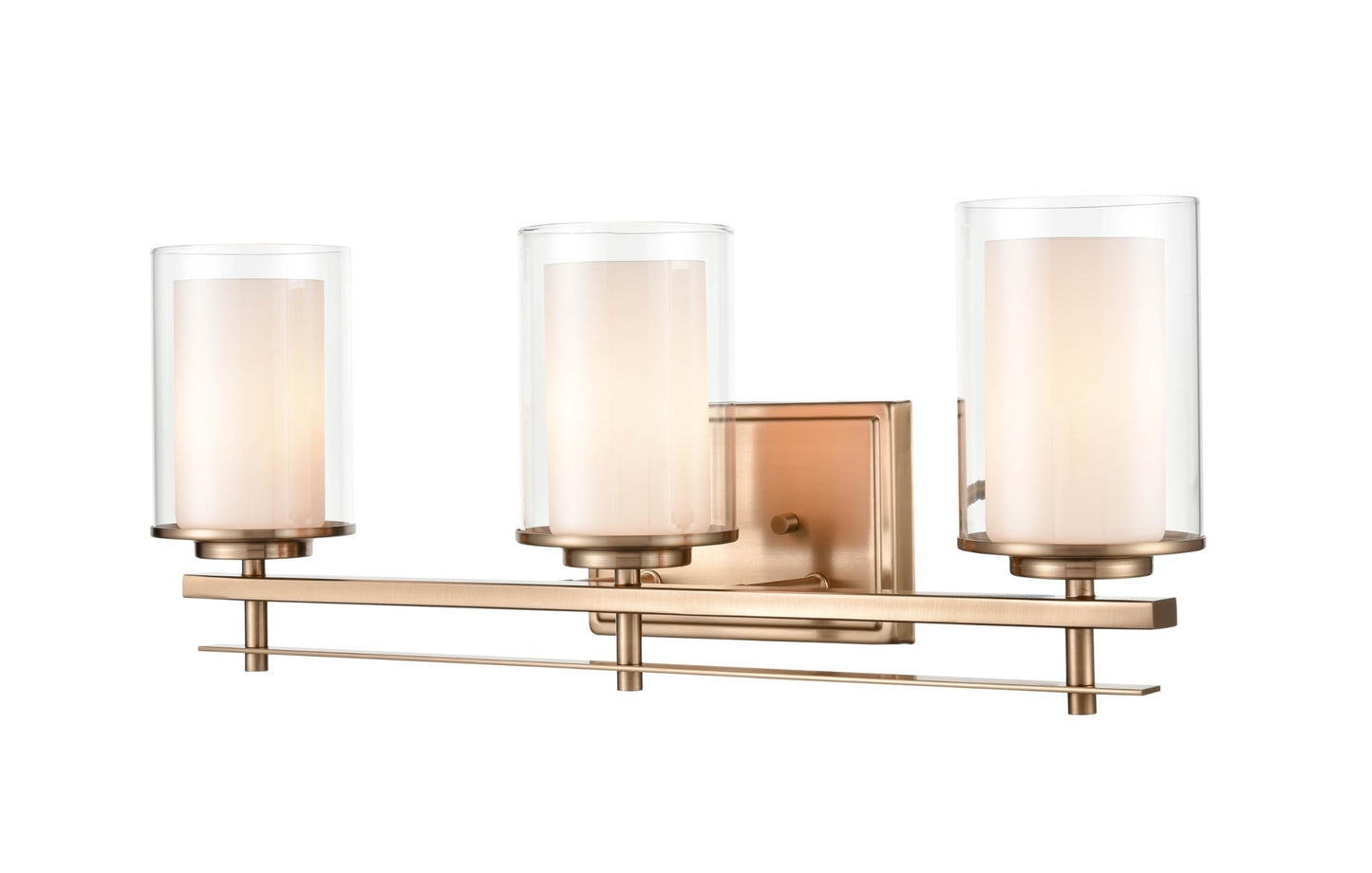 ML Lighting 5503-MG Contemporary Three Light Wall Sconce from Huderson Collection, Champ, Gld Leaf Finish, Modern Gold