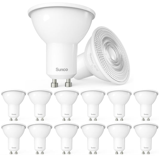 Sunco 12 Pack MR16 Two Pin LED Light Bulbs, 5.5W=50W, Dimmable