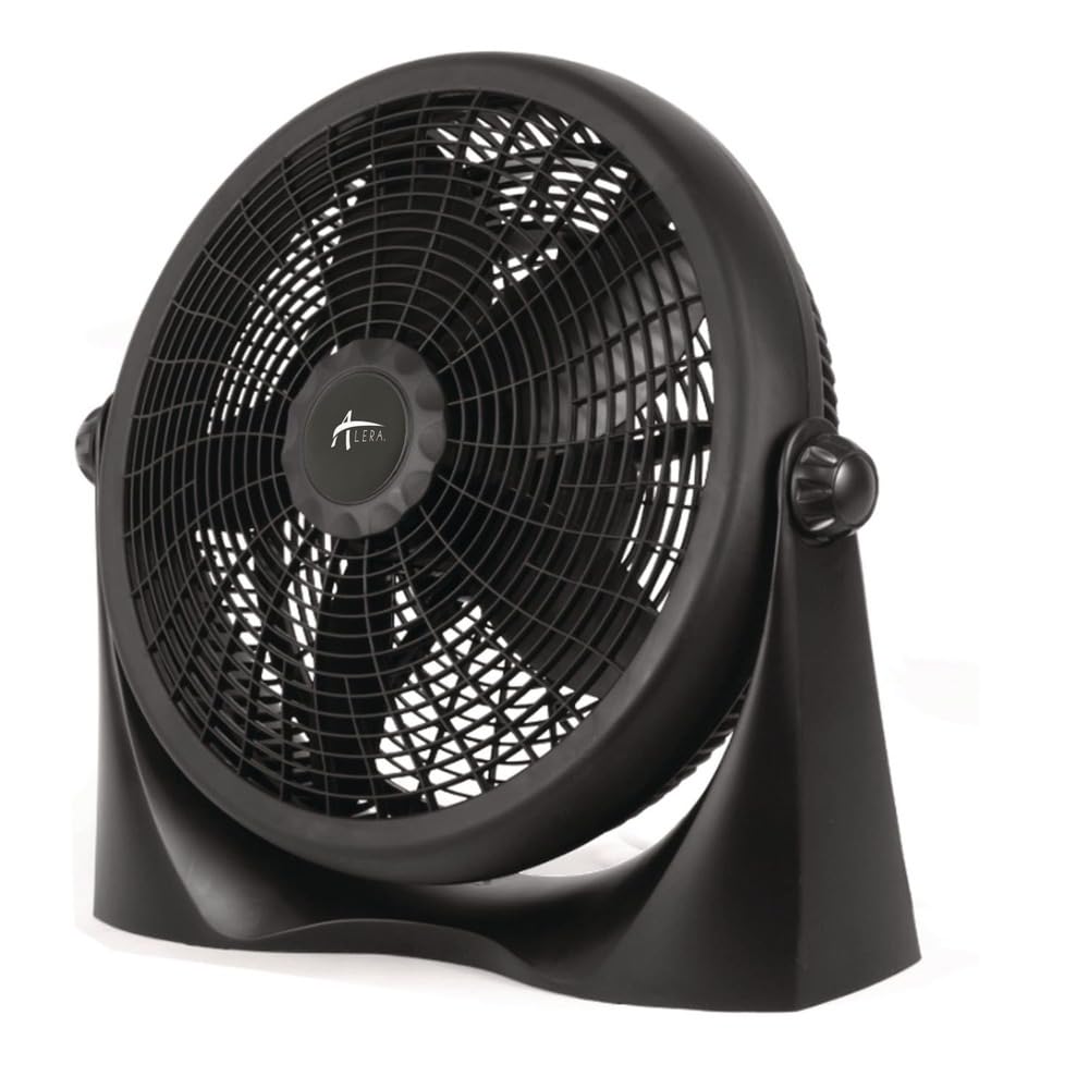 Alera 16" Super-Circulation 3-Speed Tilt Fan, Plastic, Black