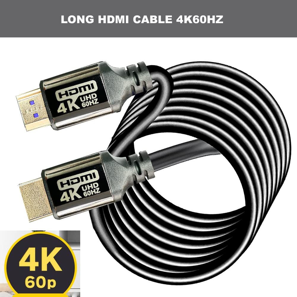 4K HDMI Cable 60ft 2.0 18Gbps,High Speed HDMI Cables 4K60 2K120 1080P eARC HDR HDCP 2.2 2.3 Compatible with Apple TV 4K Sony LG Samsung Xbox Series X