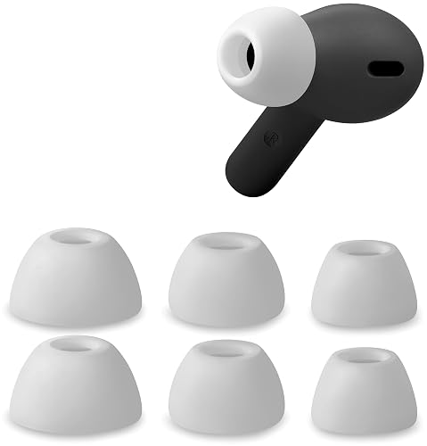 Geiomoo Silicone Ear Tips for JBL Vibe Beam 2 EarTips, JBL Vibe Beam Ear Tips, Replacement Eartips Earbuds Earpads (White, L/M/S)