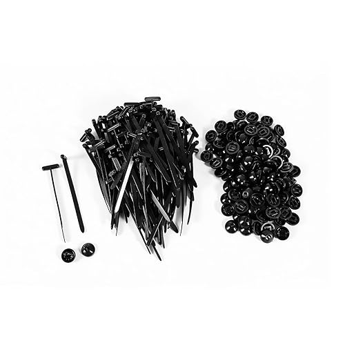 Nylon Universal Cable Tie Buckle T-Style Zip Tie Buckles with Pin & Button, UV-Resistant Cable Tie Buckle Zip Ties for Automotive Repair, Cable