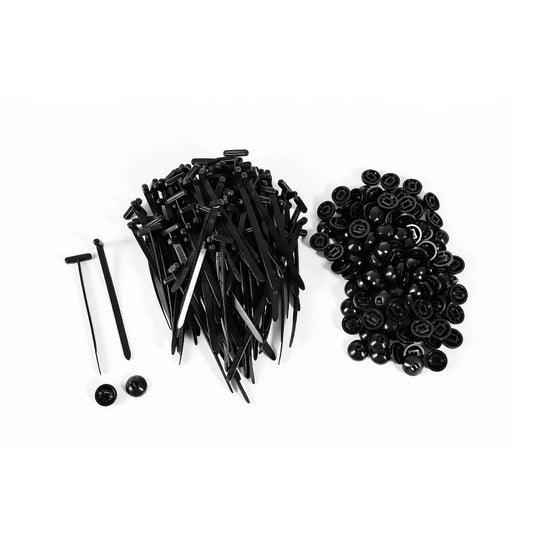 Nylon Universal Cable Tie Buckle T-Style Zip Tie Buckles with Pin & Button, UV-Resistant Cable Tie Buckle Zip Ties for Automotive Repair, Cable