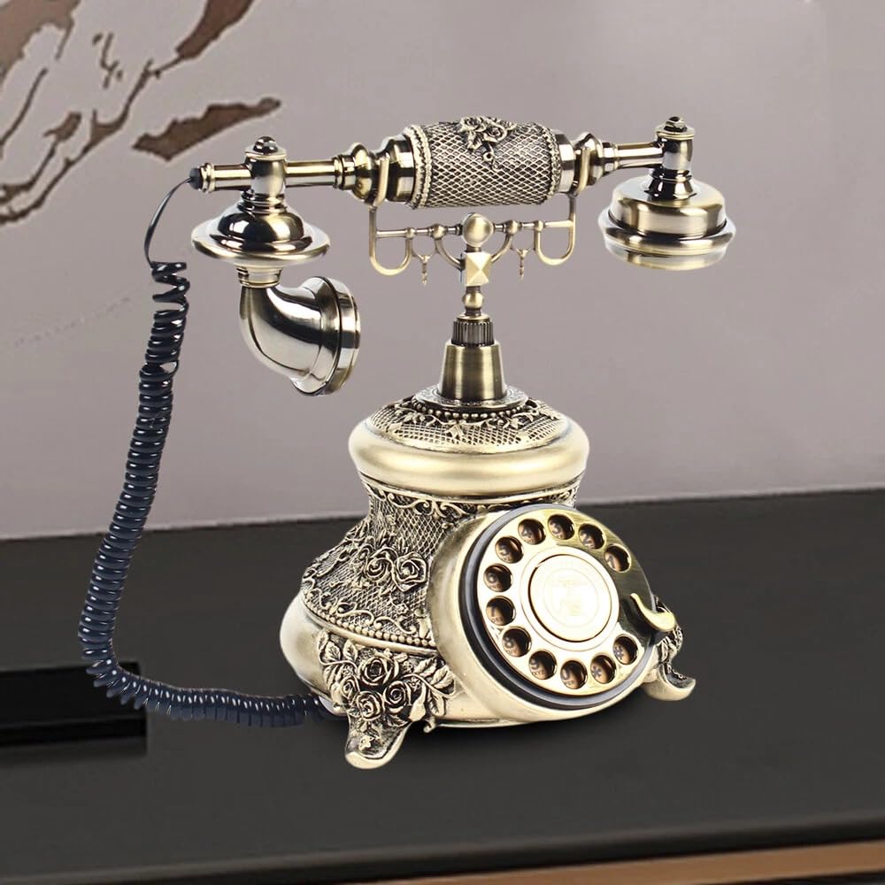 Vintage Phone for Home Office,Landline Telephone Old Fashion Antique Phone with Volume Controllable, Classic Old School Telephones for Home Office