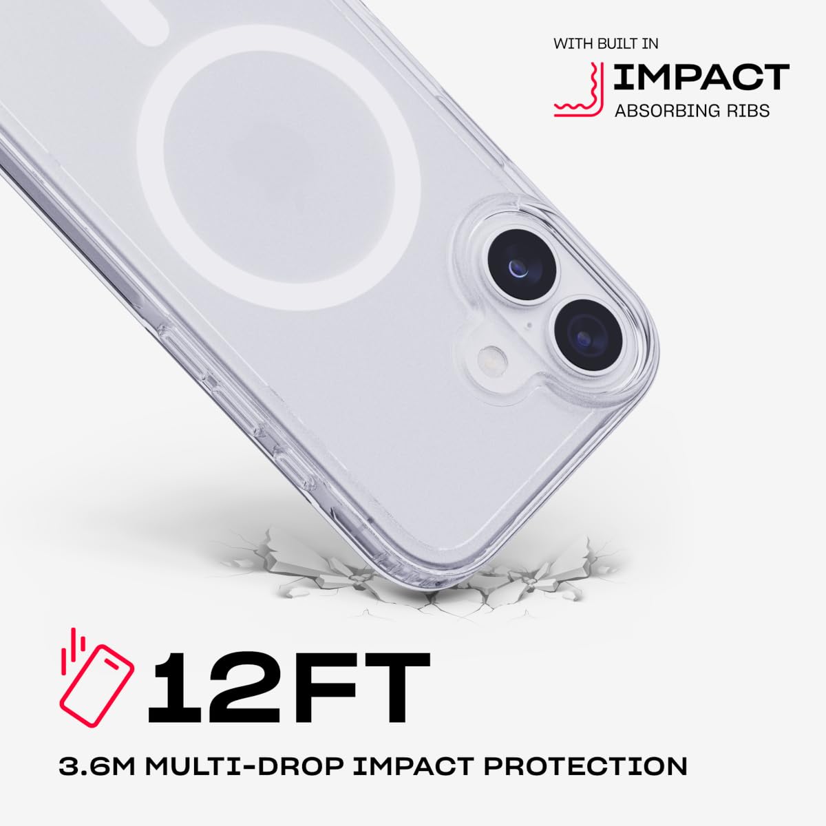 Tech21 EvoClear Case for iPhone 17 - Clear | Slim Protective Case | Impact Protection | MagSafe Compatible
