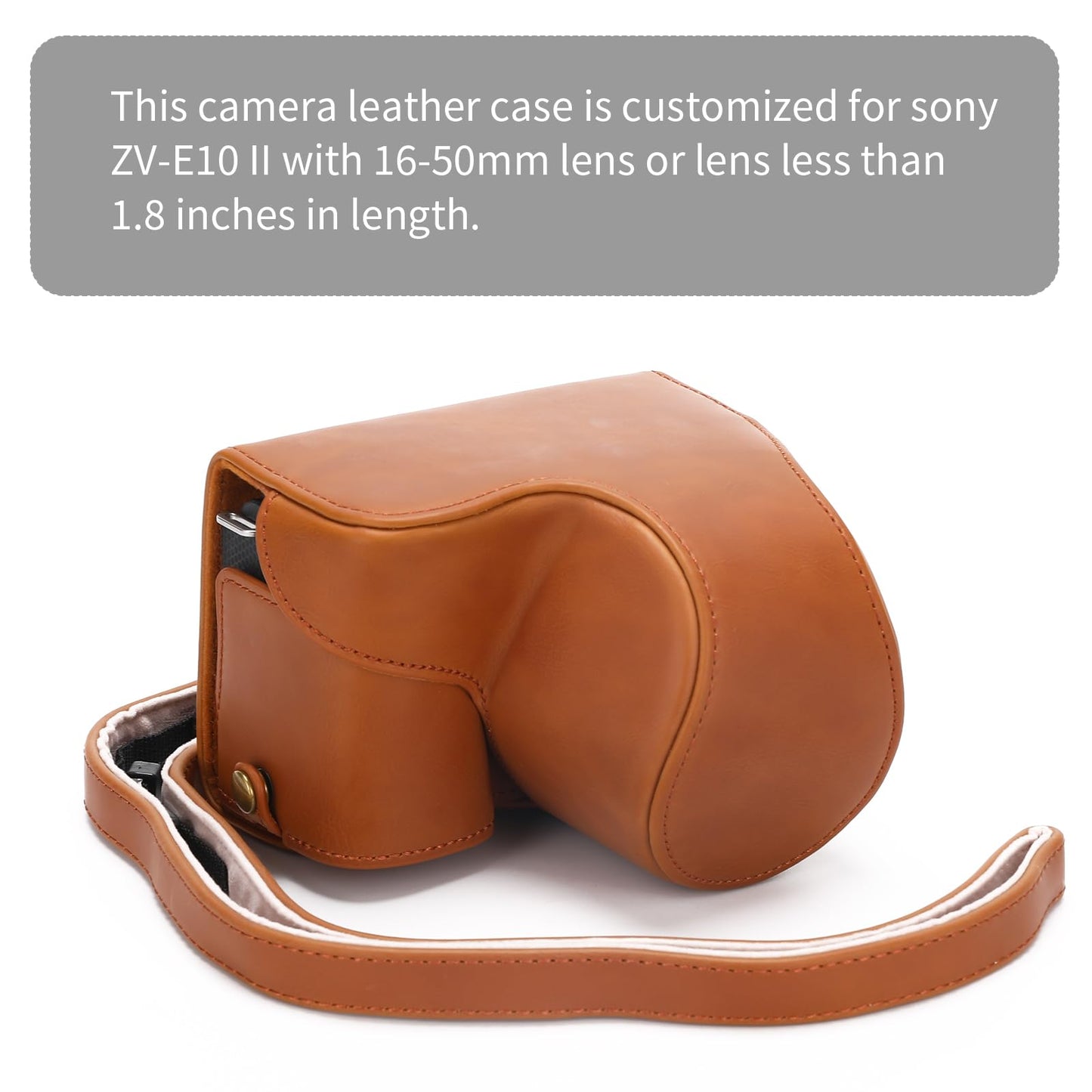 Hargedis for Sony ZV-E10 II case Premium PU Full Body Leather Camera Case Bag for Sony ZV-E10 II Fit 16-50mm Lens with Camera Shoulder Strap
