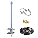 GTOMNI Meshtastic 915MHz Lora Antenna Fiberglass Antenna 915MHz with 16.4Ft Low Loss 3D-FB RG58 Cable for Helium Hotspot RAK Nebra Bobcat 300 Hotspot