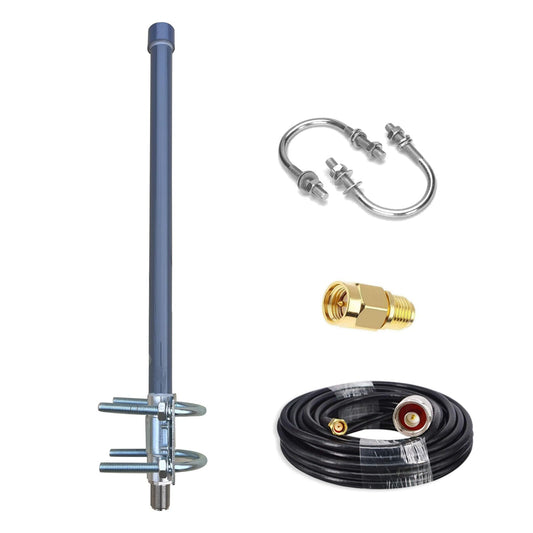 GTOMNI Meshtastic 915MHz Lora Antenna Fiberglass Antenna 915MHz with 16.4Ft Low Loss 3D-FB RG58 Cable for Helium Hotspot RAK Nebra Bobcat 300 Hotspot