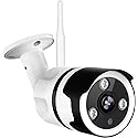 HD 1080P Wireless Security Camera 180 Degree Fisheye Outdoor Bullet IP Camera Smart WiFi CCTV Security Camera with IR Night Vision,Two-Way Audio