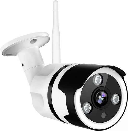 HD 1080P Wireless Security Camera 180 Degree Fisheye Outdoor Bullet IP Camera Smart WiFi CCTV Security Camera with IR Night Vision,Two-Way Audio