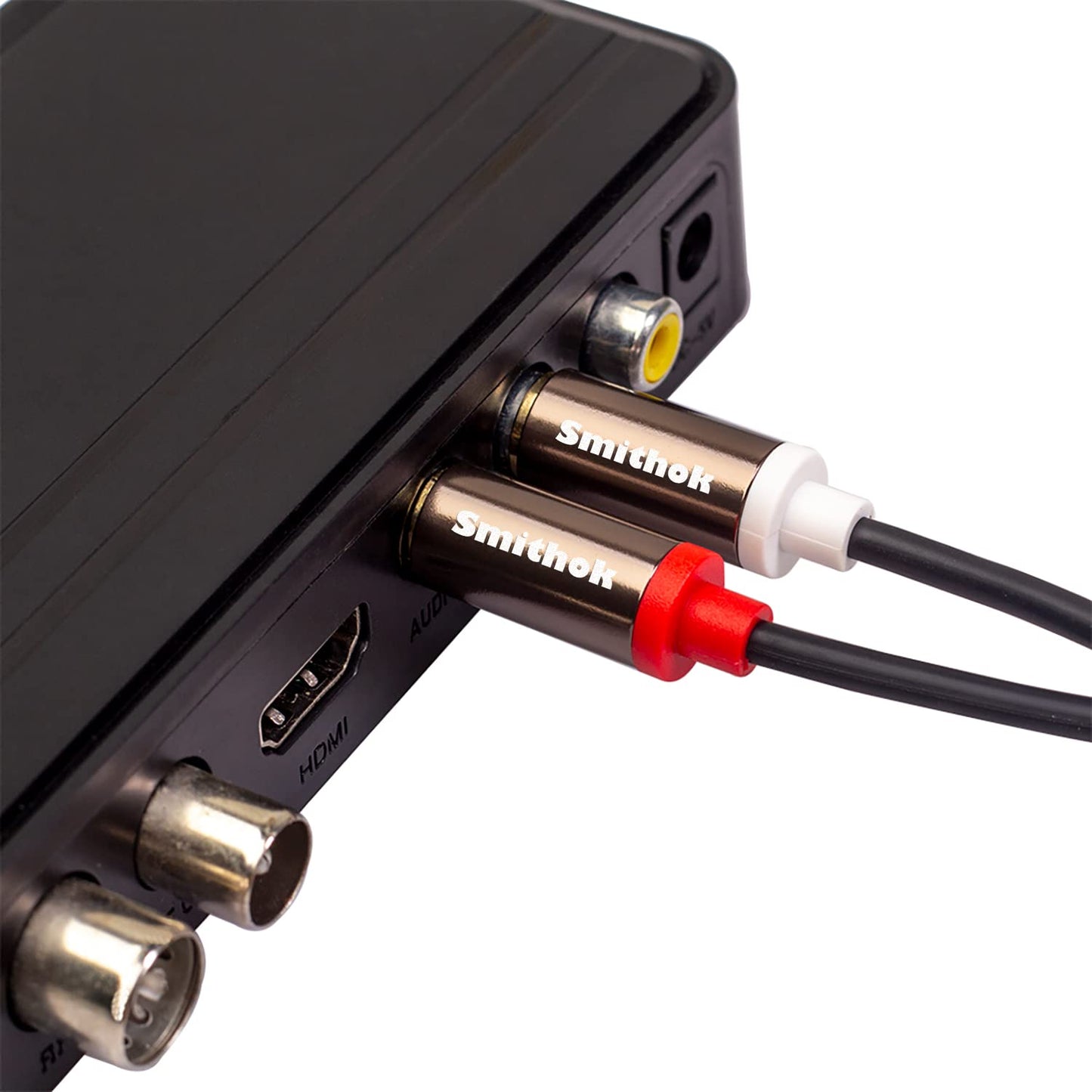 Smithok RCA Cables 2 Pack[Hi-Fi Sound, PVC Jacket, Shielded], 2-Male to 2-Male RCA Audio Stereo Subwoofer Cable Auxiliary Cord for Home