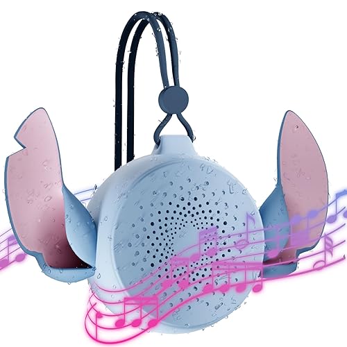Disney Lilo and Stitch Bluetooth Shower Speaker with Suction Cup - IPX4 Rated Water Resistant Stitch Speaker for Shower, Baths| Up to 5 HRs Playtime