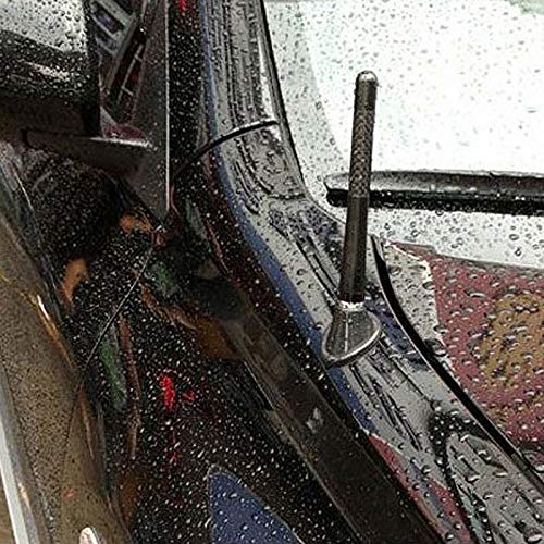 x xotic tech Real Carbon Fiber Aluminum Screw-On AM/FM Radio Antenna Mast Cover Decoration,Black,Universal Fit Most Cars (Size:4.7"/12cm)