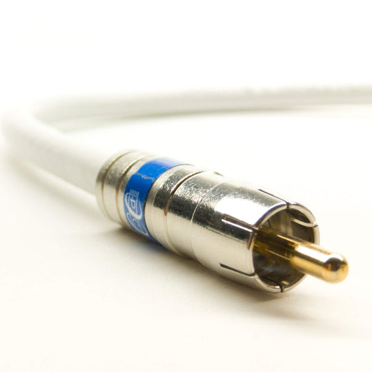 PHAT SATELLITE INTL - RCA Audio Cable, Bare Copper 18 AWG Solid Core Center Conductor, Gold Plated Pin, Brass Fittings, Bi-Shield 60% Braid 100% Foil