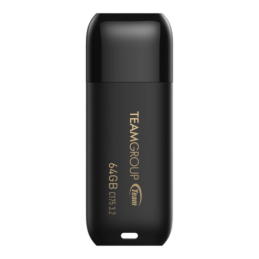 TEAMGROUP C175 64GB USB 3.2 Gen1(USB 3.1/3.0) Read100MB/s Flash Thumb Drive for Computer/Laptop Matte Black TC175364GB01