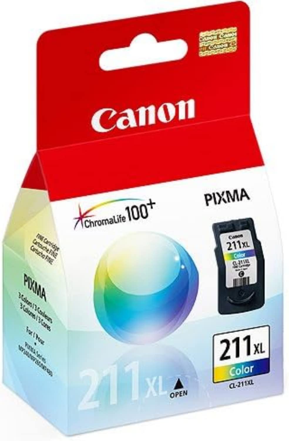 Canon 1 X Genuine Pixma 211 XL ChromaLife 100+ Color Ink for Pixma Series MP240 MP260 MP480
