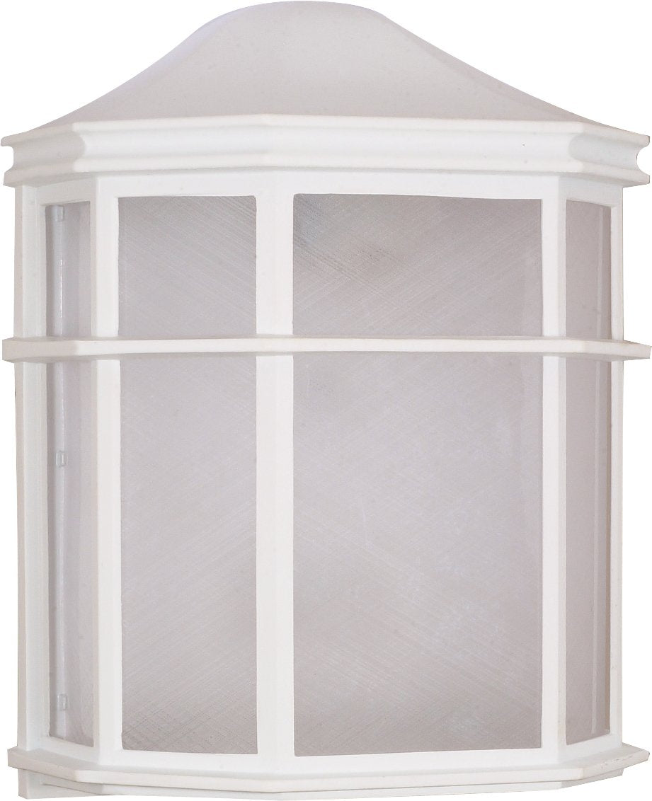 Nuvo Lighting 60/537 Traditional One Light Outdoor Wall Mount from Cage Lantern Collection in White Finish