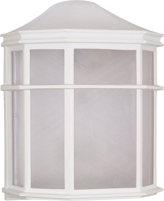 Nuvo Lighting 60/537 Traditional One Light Outdoor Wall Mount from Cage Lantern Collection in White Finish