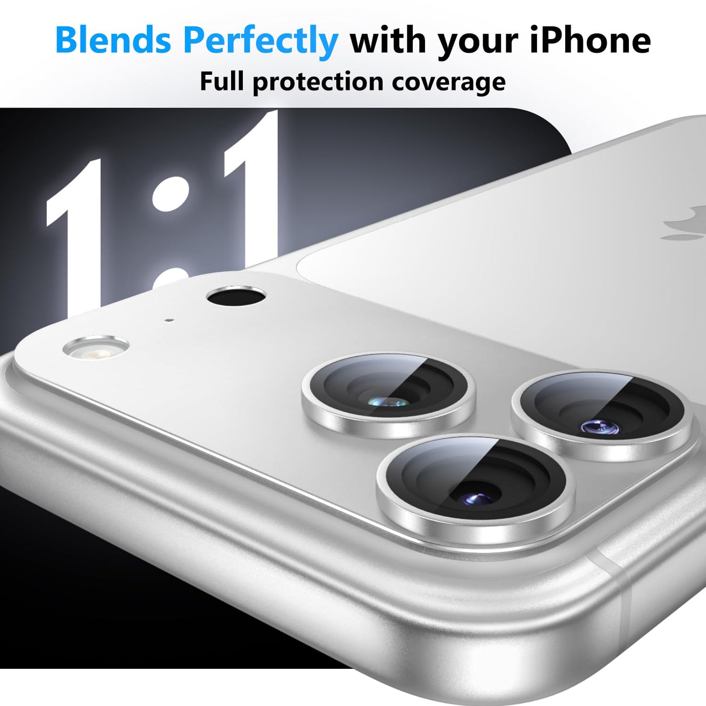 EZ-GLAZ-for iPhone 17 Pro Max Camera Lens Protector, Metal Frame with Installation Tool, Military-Grade 9H+ Tempered Glass, Full Coverage