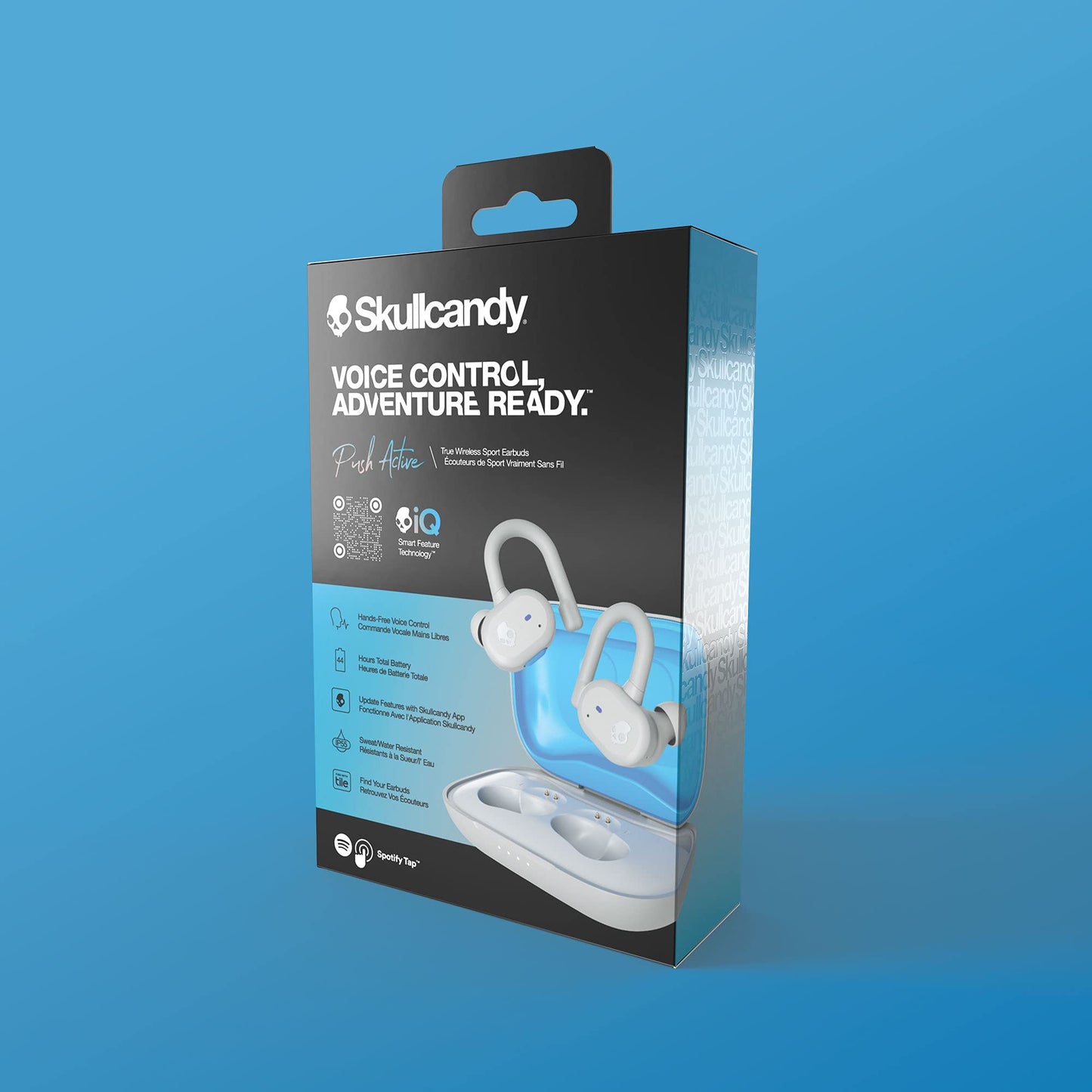 Skullcandy Push Active True Wireless in-Ear Bluetooth Earbud, Use with iPhone and Android with Charging Case and Mic, Great for Gym, Sports