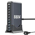 USB C Charger 880W USB C Charger Block,Upgraded GaN IV 10-Port Charging Station Hub,Travel Essentials 140W Fast Charging Laptop Adapter for MacBook