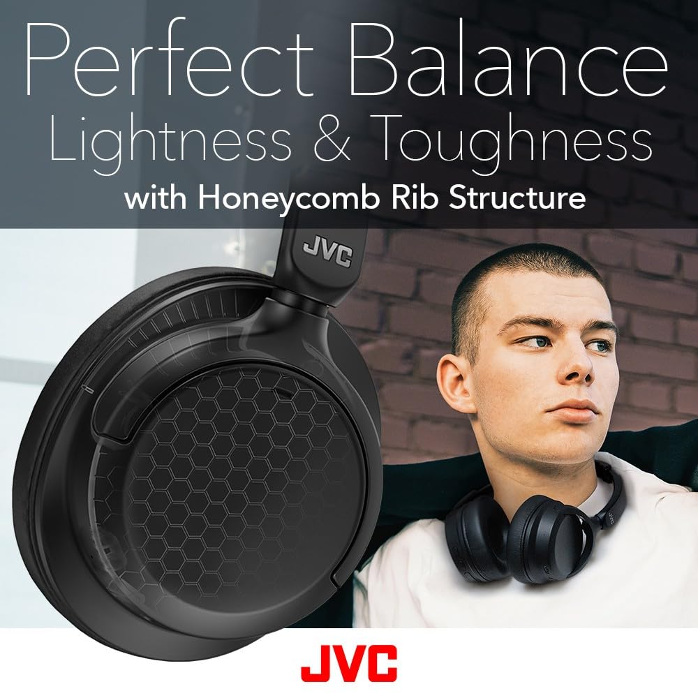 JVC Over Ear Wireless Active Noise Cancelling Headphones - Bluetooth 5.3 - Ambient Mode, 3 Audio Modes, Soft Comfort Pads, 35 Hr Battery, Foldable