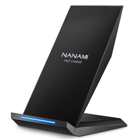 Fast Wireless Charger, NANAMI Wireless Charging Stand Compatible iPhone 17/17 Air/16/15/15 Pro/15 Plus/15 Pro Max/14/13, Nightstand Phone Charger Dock