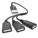 MOGOOD USB Splitter Cable, 1 Male to 3 Female USB2.0 Adapter, USB Extension Cable for Charging/Data Transfer/Laptop/Mac