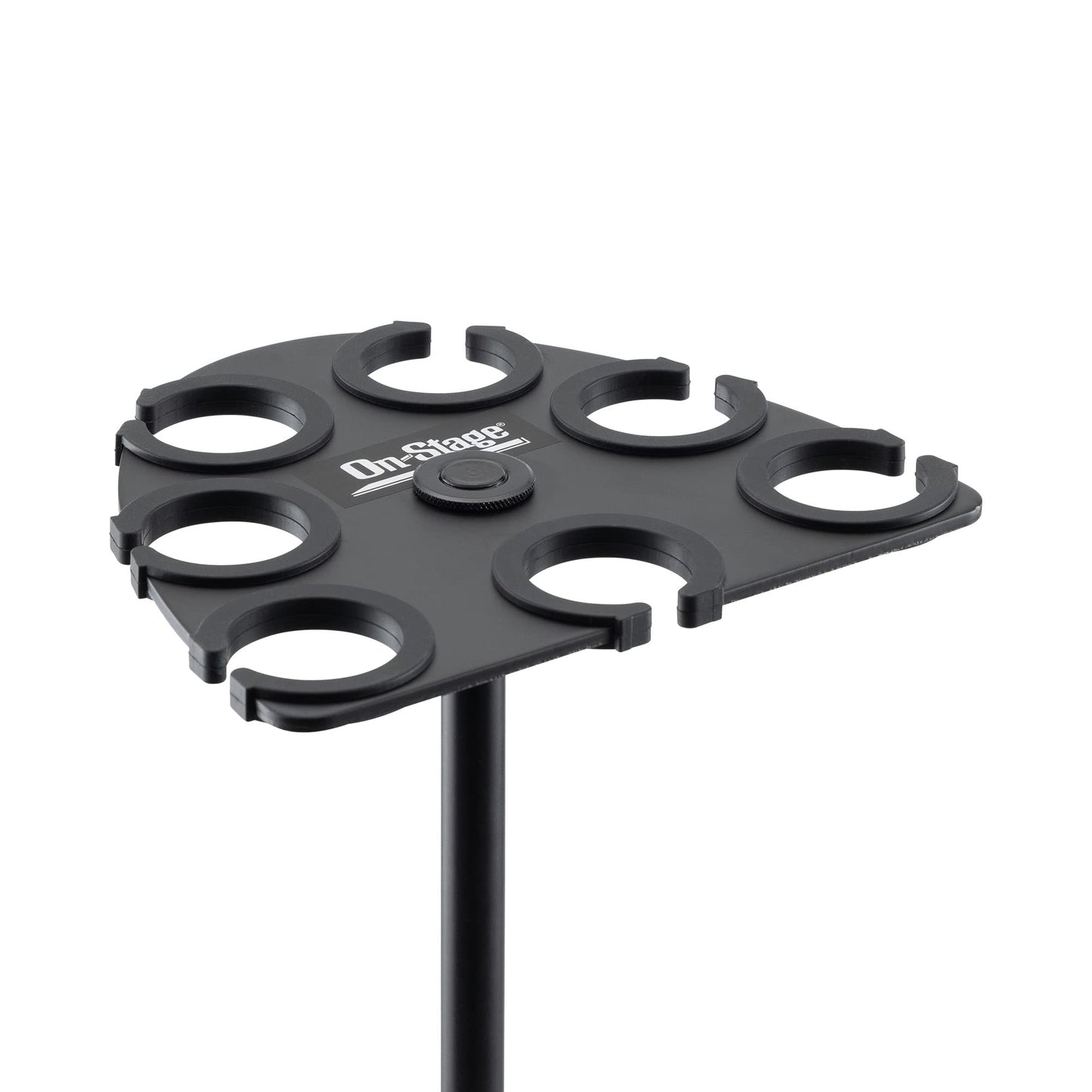 On-Stage MSA2700 Multi-Mic Holder (Microphone Organizer, Display, Caddy, Supports Handheld, Dynamic, Wired, and Wireless Mics, Aluminum, Silicone