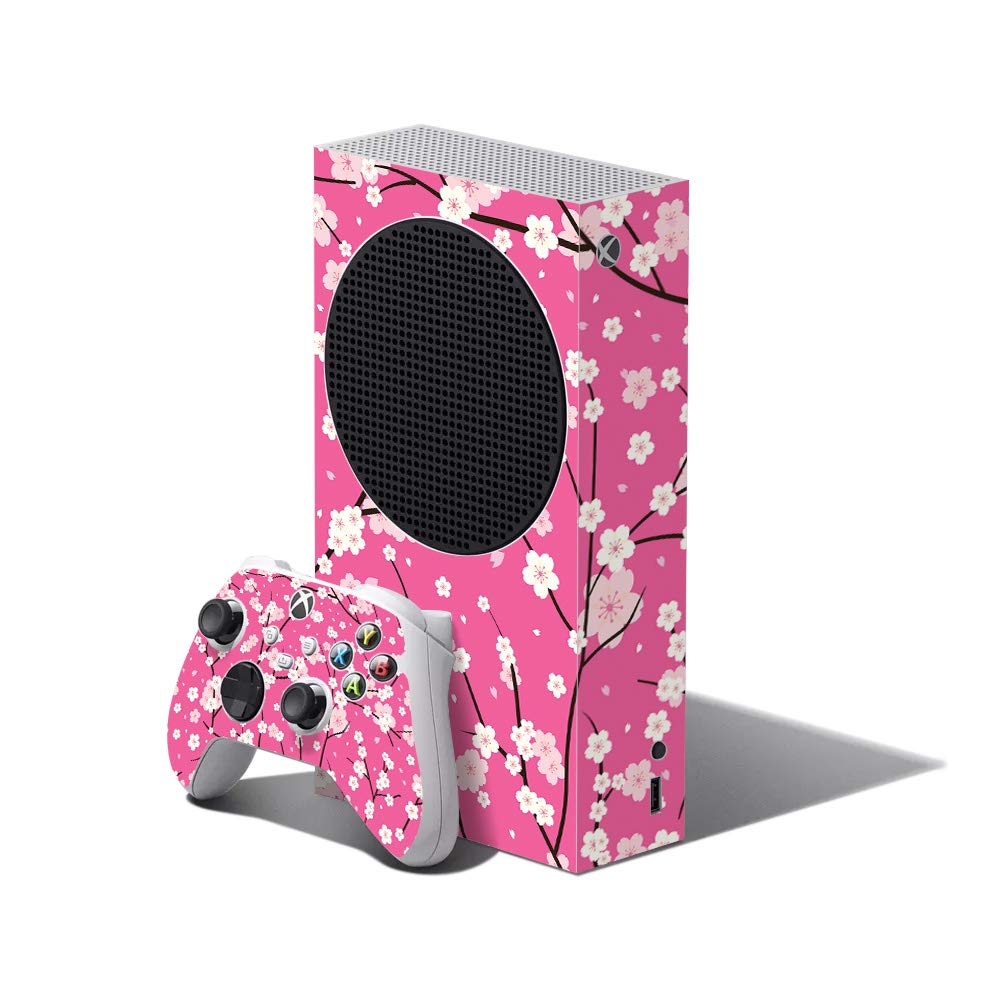 MightySkins Skin Compatible with Xbox Series S Bundle - Sakura Pink | Protective, Durable, and Unique Vinyl Decal wrap Cover | Easy to Apply, Remove