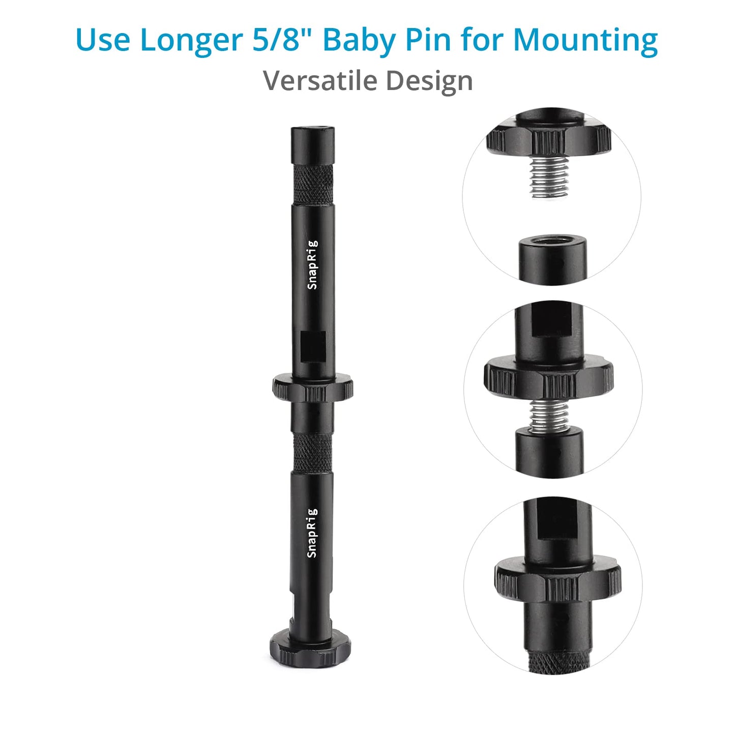 PROAIM SnapRig Baby Pin Set with 3/8” Male/Female Threads | for Mounting Multiple Camera Support Accessories |High-Grade Aluminum Made, Secure