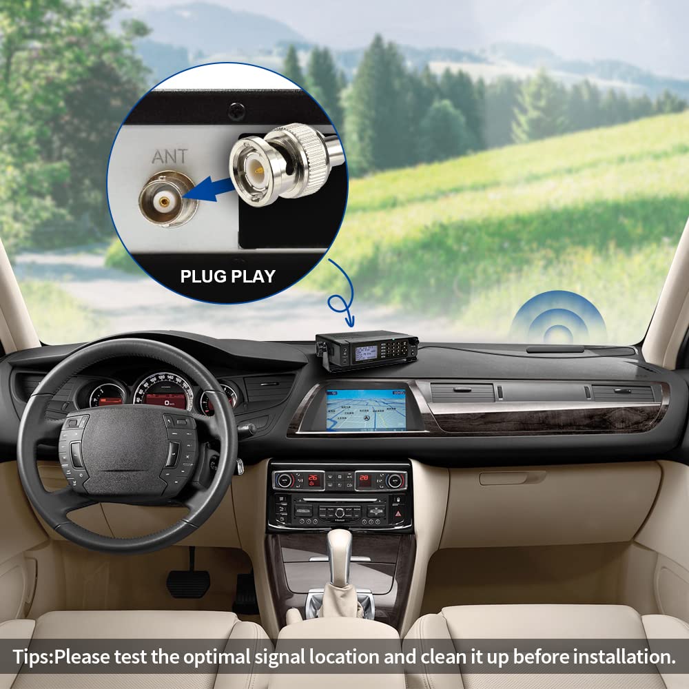 Bingfu VHF UHF Car Truck Police Scanner Adhesive Mount Antenna Vehicle Mobile Ham Amateur Radio BNC Male Patch Antenna Compatible with Uniden Bearcat