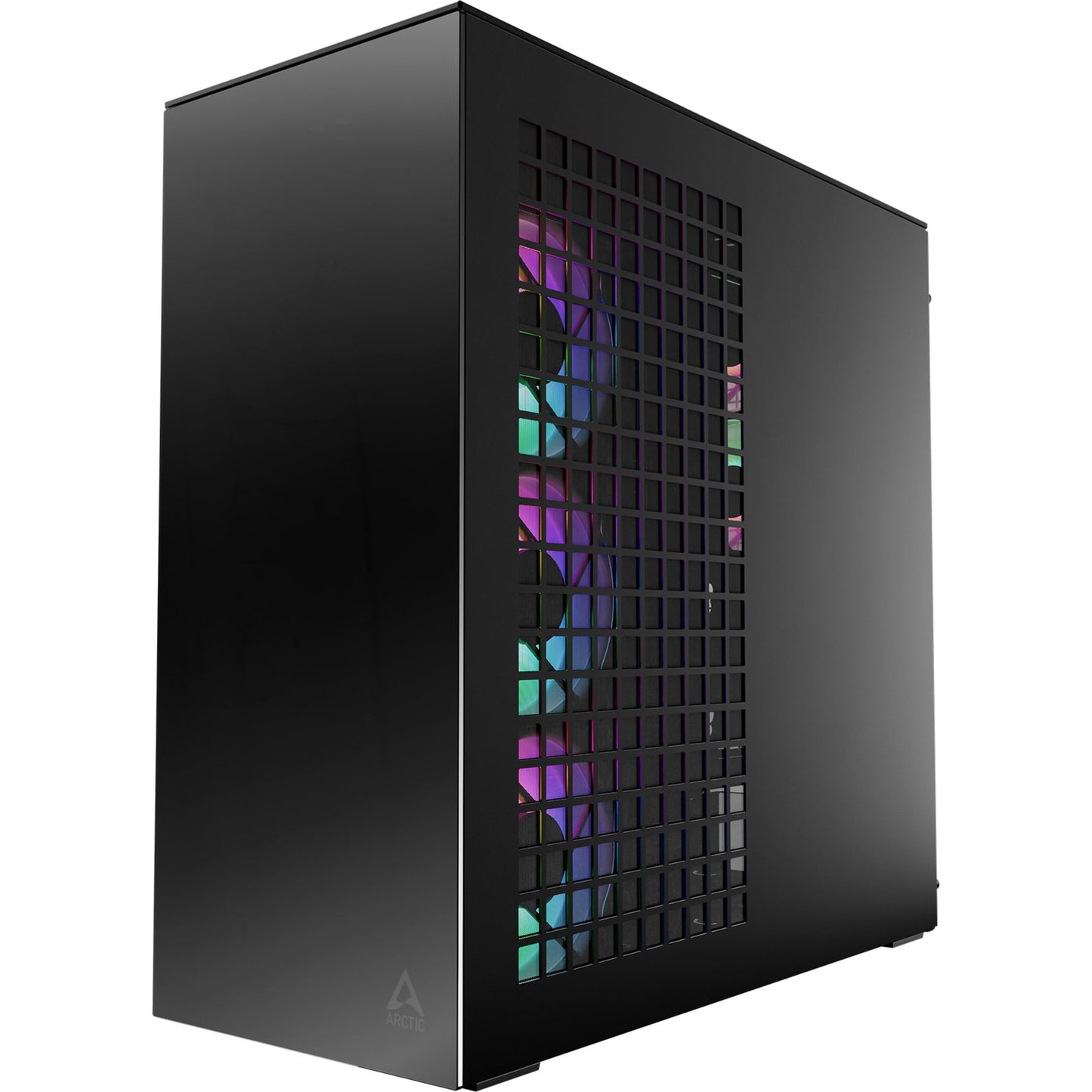 ARCTIC Xtender (Mirror Black) - PC Case, Mirrored Glass, 2 x 420 mm Radiator Support, Full Tower, Big Tower, E-ATX, 5X A-RGB Fans pre-Mounted - Black