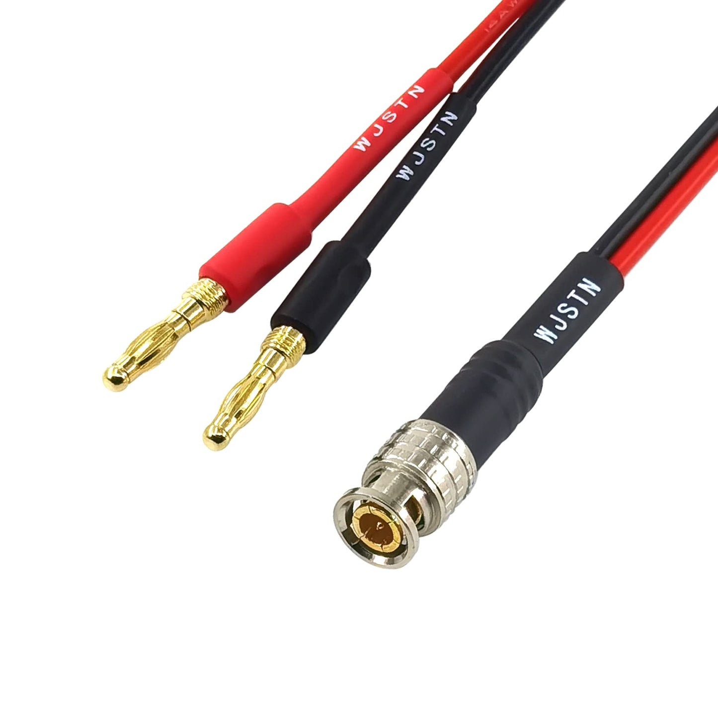 WJSTN bnc to Banana Plug Adapter,Banana Plug Adapter Male to Male BNC Socket Binding Post Splitter Connecto