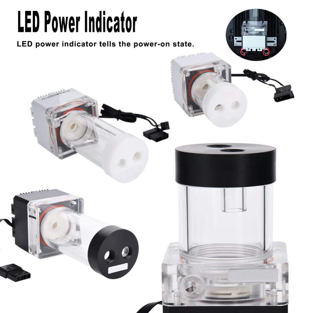 8W 7V CPU Water Cooling Pumpe Reservoir DIY Set, 800L/H 4m, G 1/4" Thread Port, PC CPU Water Cooling System Heat Exchanger Tool, Easy Install