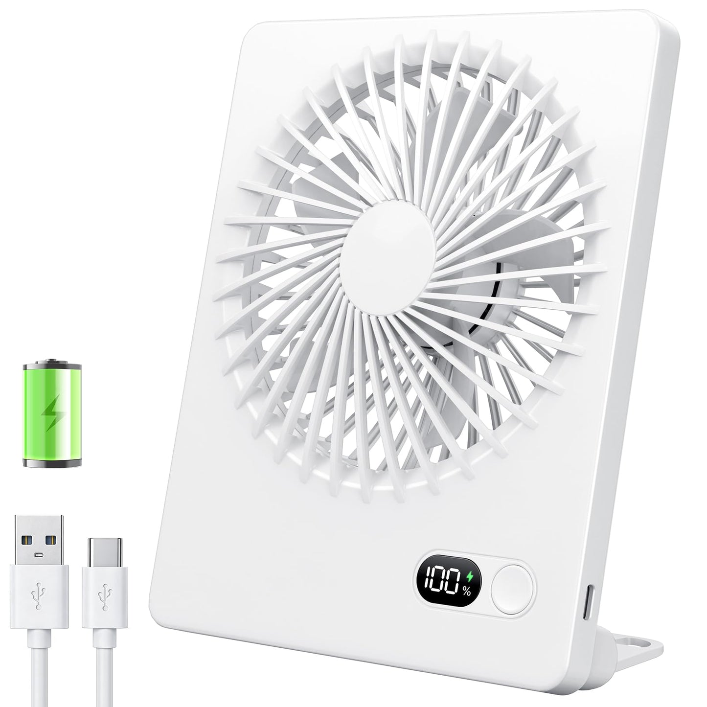 Zuvas Desk Fan Small Rechargeable Battery Table Fans for travel Ultra Quiet