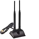 TECHTOO WiFi Antenna Dual Band 2.4GHz - 5.8GHz with RP-SMA Connector Magnetic Base for Wireless Network Router - USB Adapter - PCI PCIe Cards - Signal