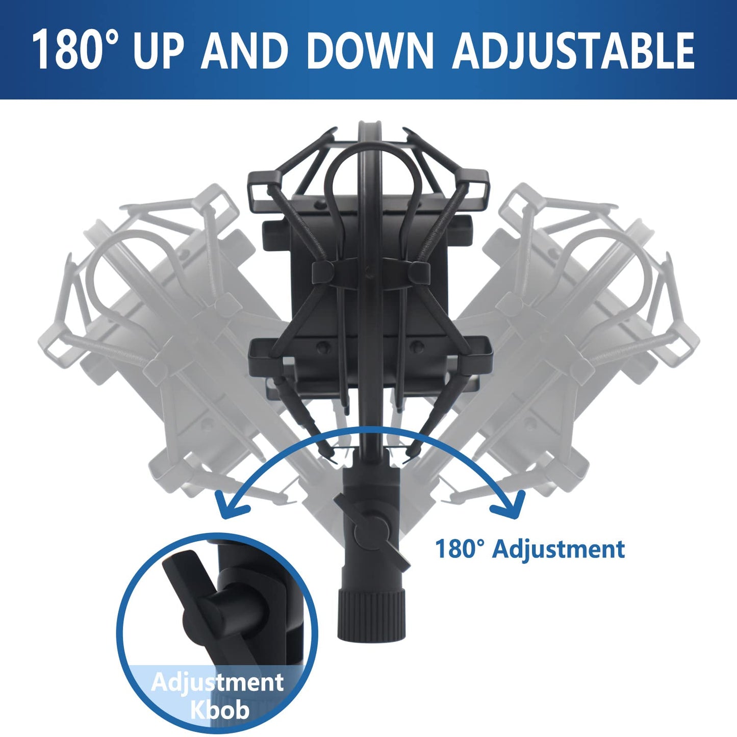 SUUNTOK Shock Mount Microphone Holder Anti-Vibration Suspension Shock Mount Holder Clip for 47mm-53mm Diameter Condenser Mic Like AT2020, AKG P120