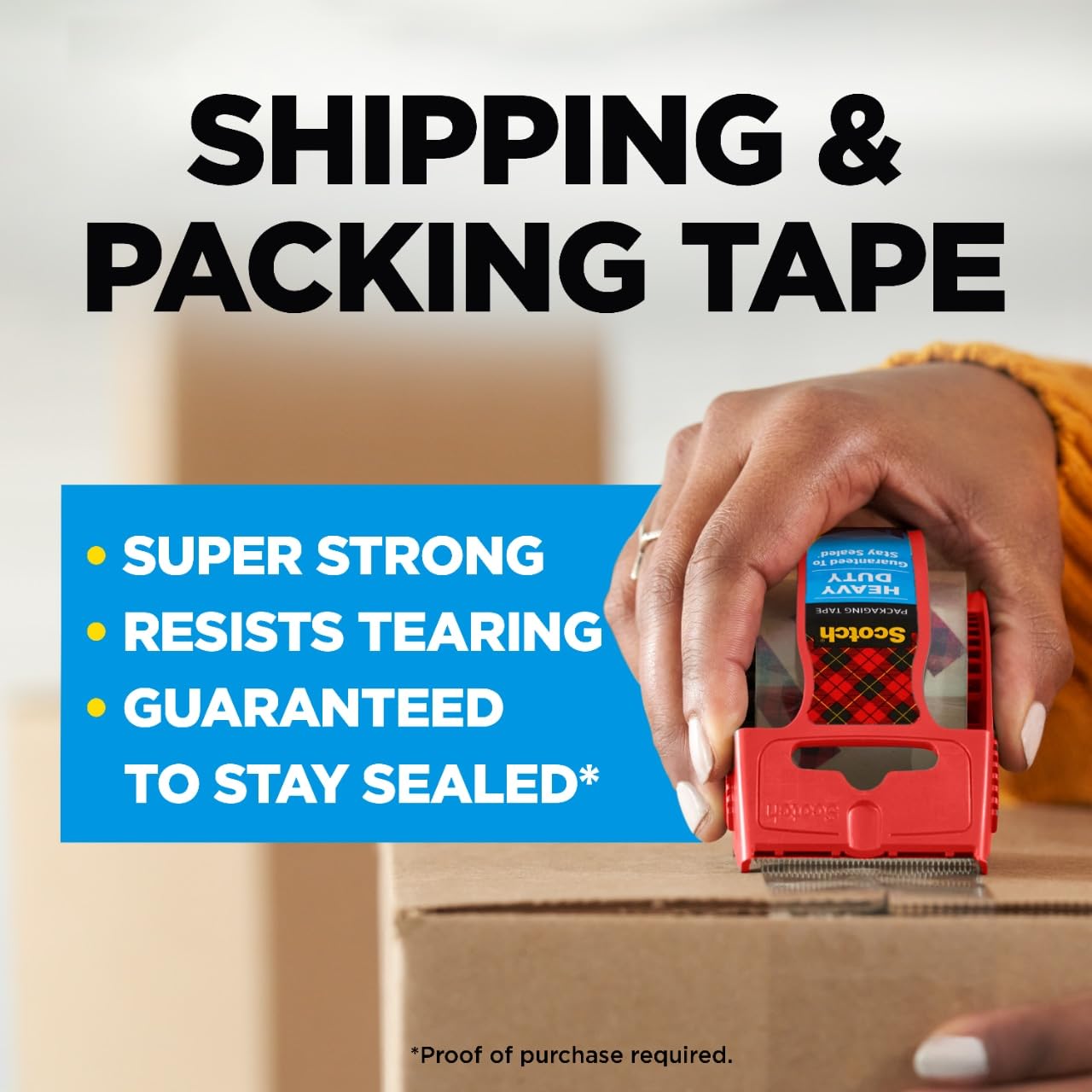 Scotch Heavy Duty Packaging Tape, 2 Inches x 800 Inches, Clear - 2 Count