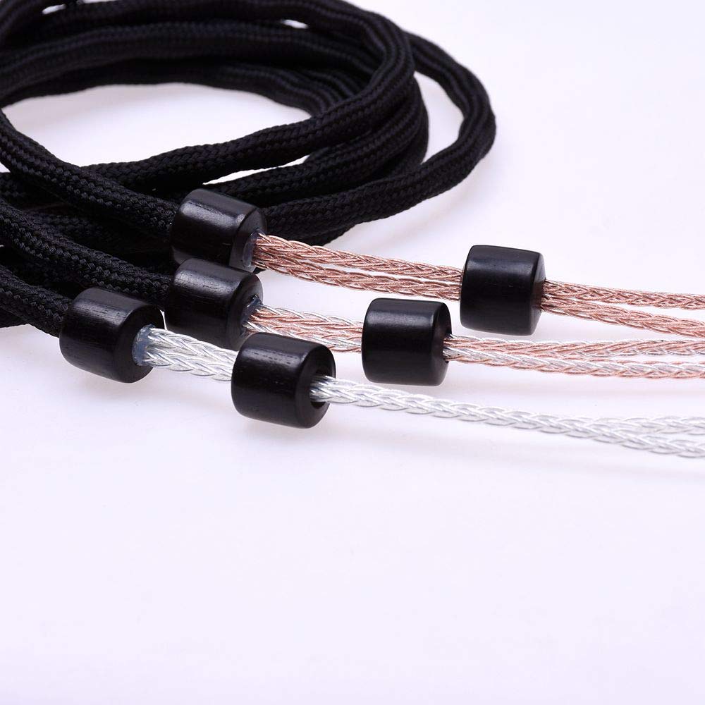 Black 16 Cores 5N Pcocc Compatible with For SENNHEISER HD800 HD800S Headphone Upgrade Cable Extension cord (1.2meter(4feet), Hybrid cable)