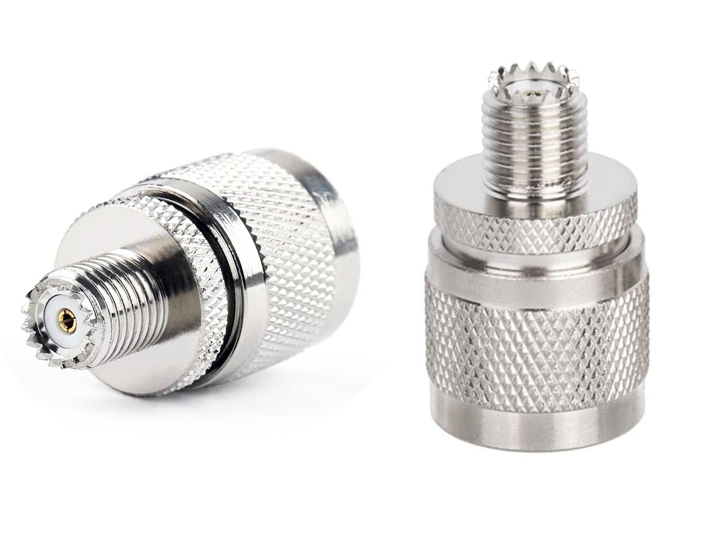 DHT Electronics RF coaxial Coax Adapter UHF Male PL259 PL-259 to mini UHF Female Pack of 2