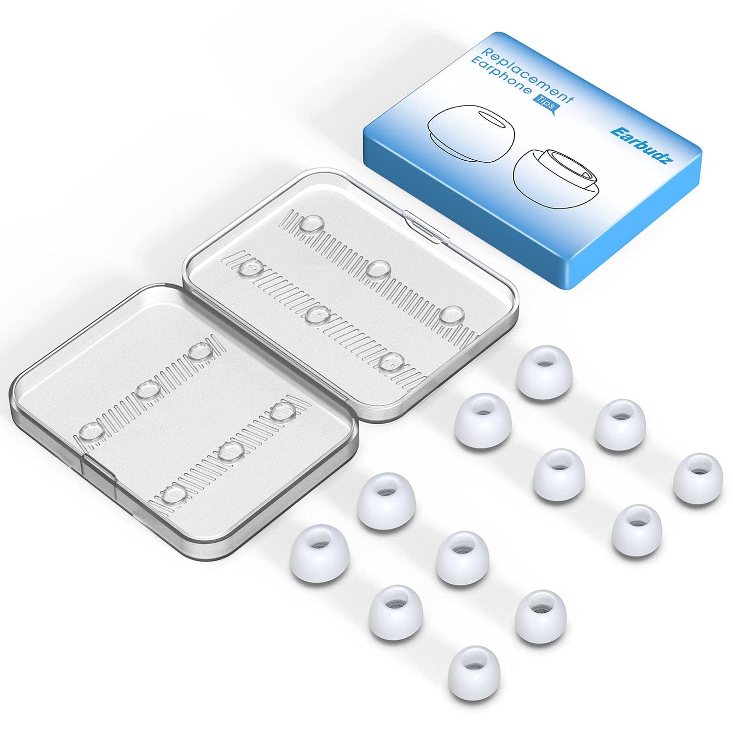 Earbudz [6 Pairs] Airpod Pro Tips Earbud Replacements for Apple Airpods Pro & Airpods Pro 2 2nd Generation - Small, Medium and Large (White)