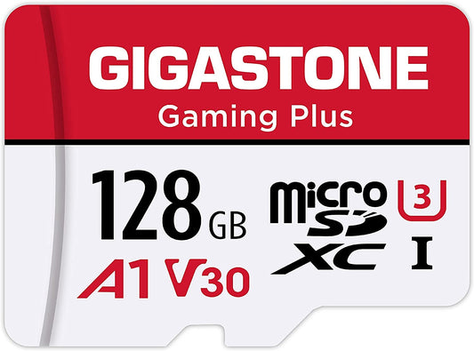 [Gigastone] 128GB Micro SD Card, Gaming Plus, MicroSDXC Memory Card for Nintendo-Switch 1, Wyze, GoPro, Dash Cam, Security Camera, 4K Video Recording