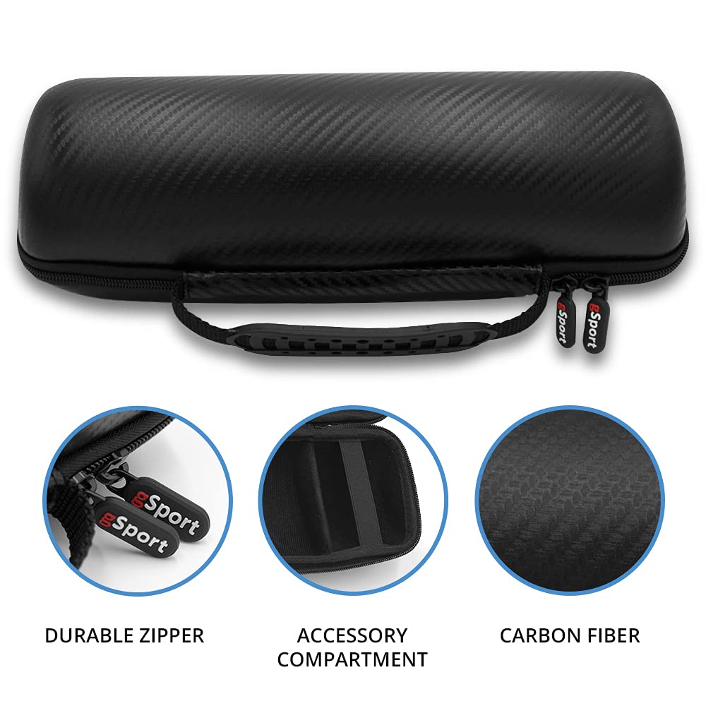 JBL Charge 5 Waterproof Portable Speaker with Built-in Powerbank and gSport Carbon Fiber Case (Black)
