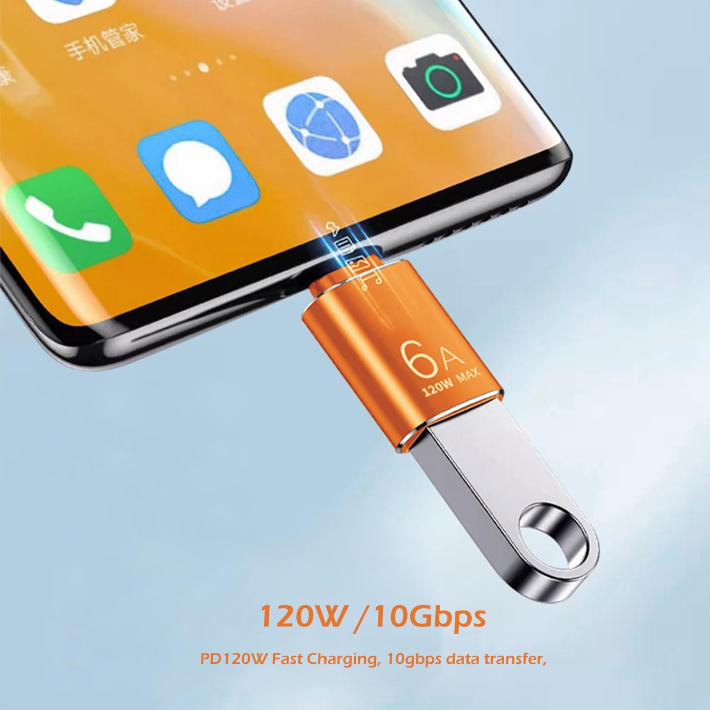 POHFP 【120W /10Gbps】 C Male to USB Female Adapter, 10Pack USB3.1 C to USB Adapter, Compatible with Smartphone/PC/Laptop/Tablet/Keyboard and More…