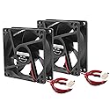 ALMOCN 2PCS 80mm DC Brushless Cooling Fan 12V High Airflow Cooling Fan Dual Ball Bearing 2 Wire 3 Pin for PC Case Computer RV Refrigerator, 80 x 25mm